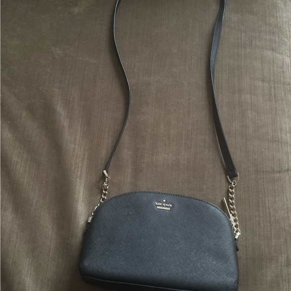 kate spade Handbags - Kate Spade (FOUR-FER) Black Saffiano Crossbody with Chain Strap